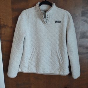 NWOT Women's Eddie Bauer Oatmeal Stone Quilted Mockneck Sweatshirt || S